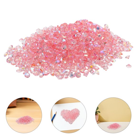 Topbathy 5000Pcs Pink Acrylic Rhinestone Table Scatter Gems for Wedding Decor Vase Filler and Art Craft Accents