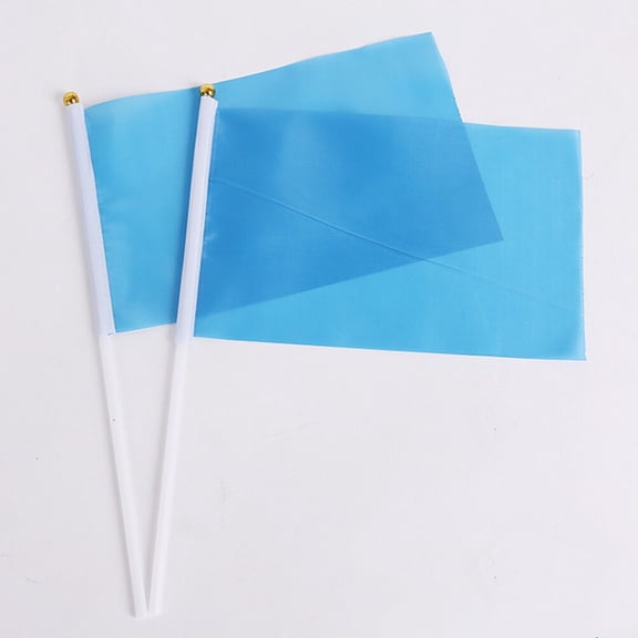 Topbathy 50Pcs Hand Waving Flags Blue Polyester Party Banners Lightweight and Tear Resistant