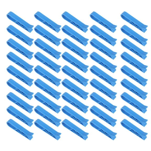Topbathy 50Pcs Plastic Garbage Can Clips Blue Color for Securing Trash Bags in Waste Baskets