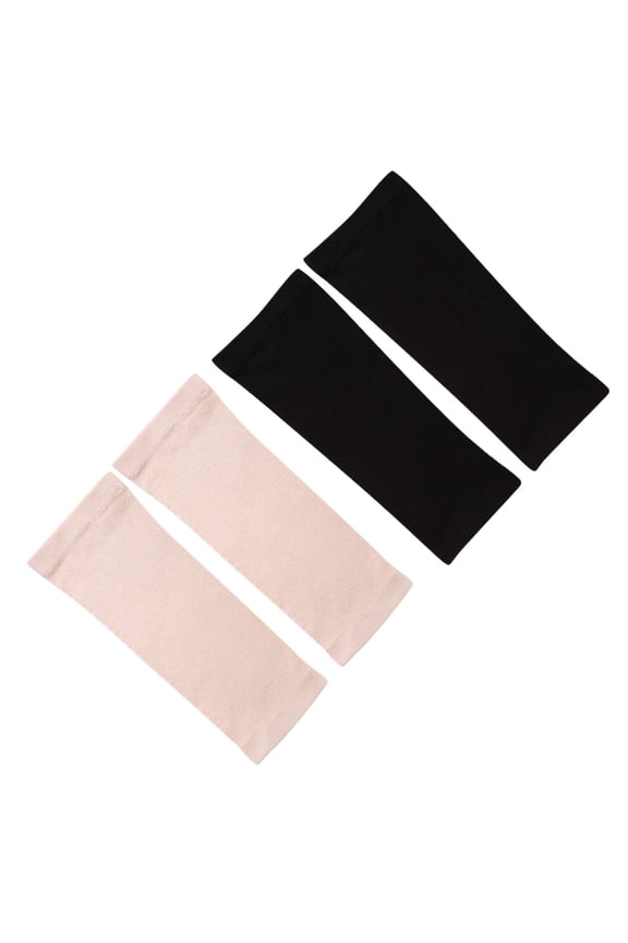 y 2Pairs Cotton Stretch Arm Sleeves Black Warm Arm Warmers for Scrubs Work and Casual Wear