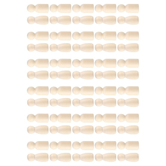 Topbathy 60pcs Mini People Figurines for Projects Unfinished Wood with Round Edges