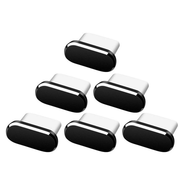 Topbathy 6Pcs Aluminium Alloy Dust Plug for Travel and Storage of Type-C Devices