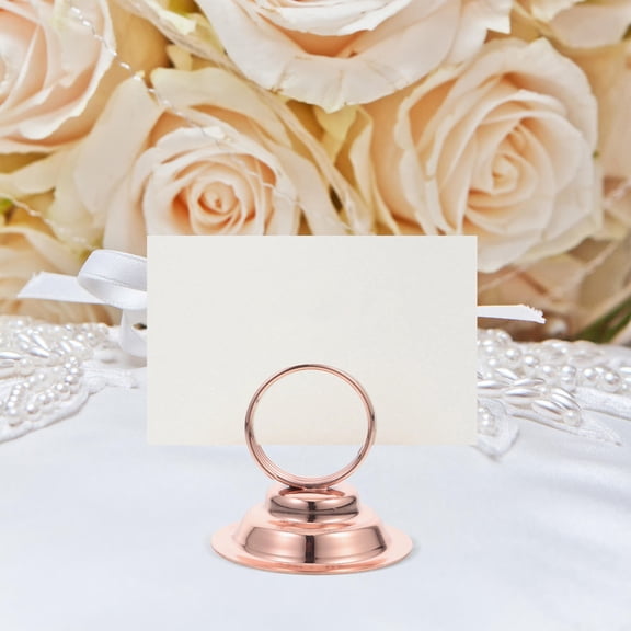 Topbathy 6Pcs Rose Gold Iron Wedding Table Card Stands for Menu Place Cards and Events