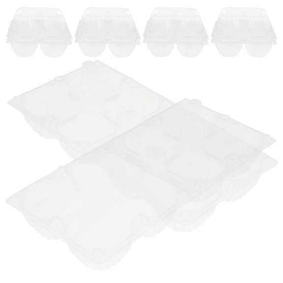 Topbathy Plastic Egg Carton for Storage Use Clear PVC Goose Egg Holder Transparent Packaging Container 6pcs