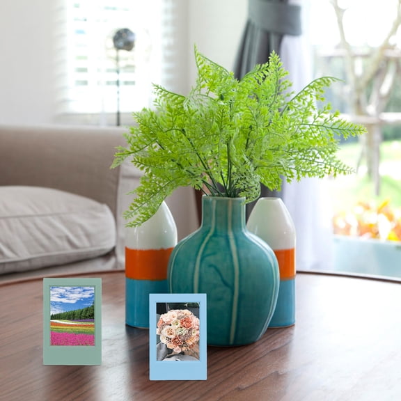 Topbathy 7Pcs Colored Photo Frame Set Freestanding Plastic Picture Frames for Home Photo Display