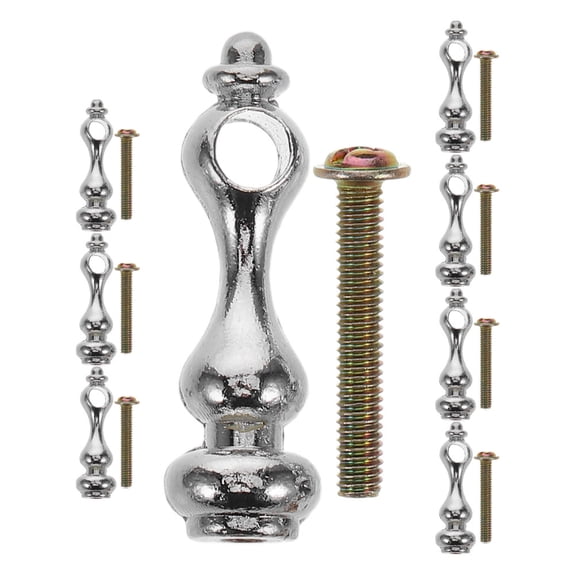 Topbathy 8Pcs Cabinet Post End Cap Silver Zinc Alloy for Railing Spindles Modern Design