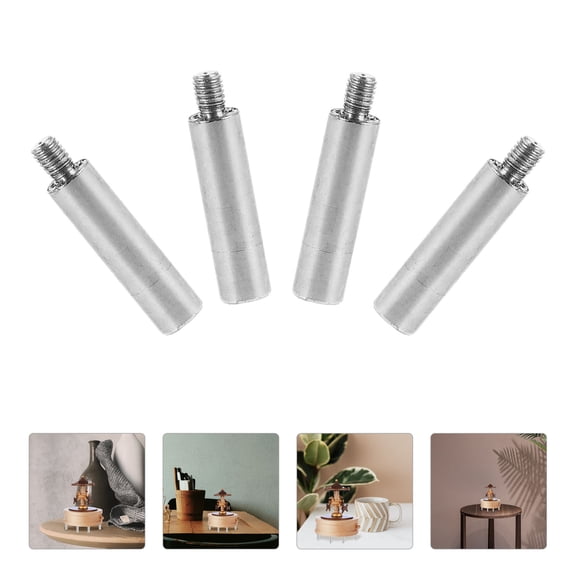 Topbathy 8Pcs DIY Music Box Spindle Extension Plated Silver Metal Bar for Movement Repair