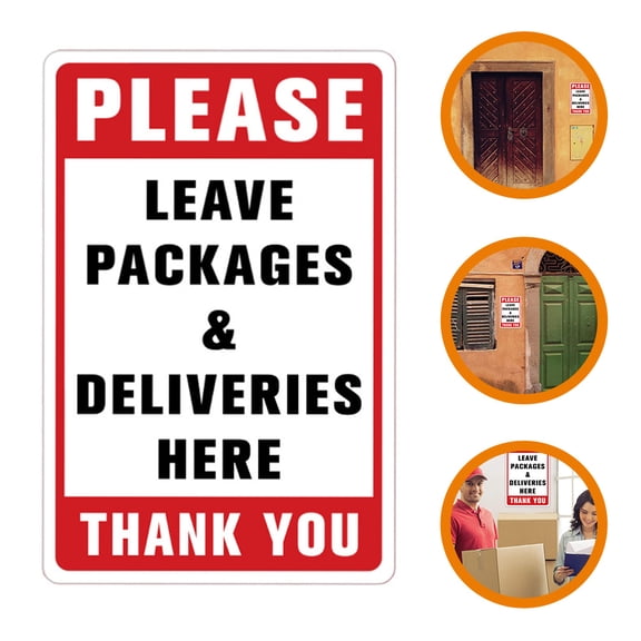 Topbathy Leave Packages Here Sign Multi PVC Adhesive Wall Sticker for Decor