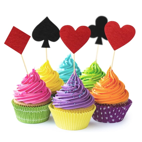 Topbathy Assorted Color Birthday Cake Topper Set 20PCS Felt Creative Cake Decoration for Parties and Desserts