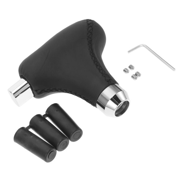 Topbathy Stylish Car Gear Stick Knob Black PU with Metal for Automatic Transmission