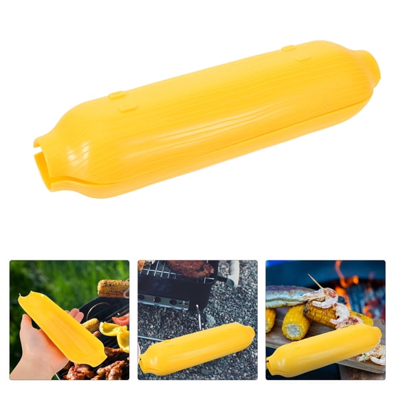 Topbathy 4Pcs Plastic Corn Dish Yellow Appetizer Serving Plate Perfect for Home Snack Presentation
