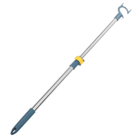 Topbathy Retractable Clothing Pole, Blue Aluminum and Stainless Steel, Easy Stretch for Home