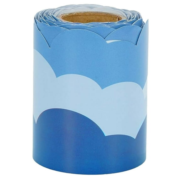 Topbathy 1 Roll Of Cloud Shape Border Trim For Bulletin Board Blue Self Adhesive Copper Paper