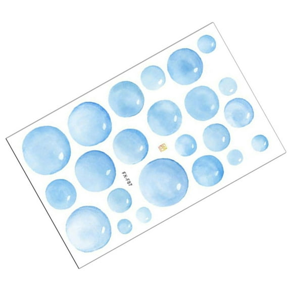 Topbathy Bubbles Sticker Decorative PVC Sky-Blue Wall Art for Homeowners 1Pcs