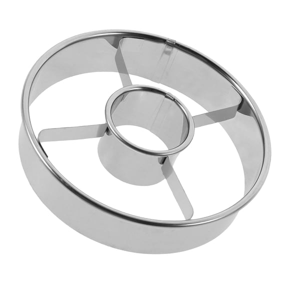 Topbathy Plated Silver Round Doughnut Mold Baking Tool Stainless Steel for DIY Creations