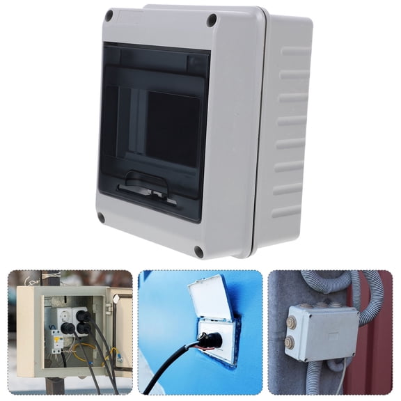 Topbathy Outdoor Grey Plastic Breaker Box with Window Design for Easy Circuit Checking