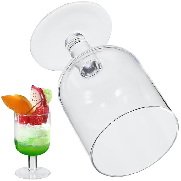 Topbathy Glass Cup Sundae Glass Transparent Crystal Clear for Home Use Vintage Elegance
