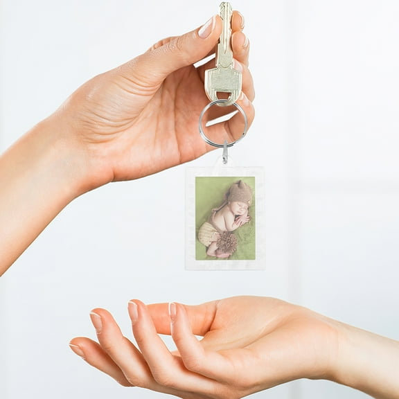 Topbathy Clear Keychain Pouch with 20Pcs Photo Inserts Blank Picture Keychains for Diy Craft and Office Use