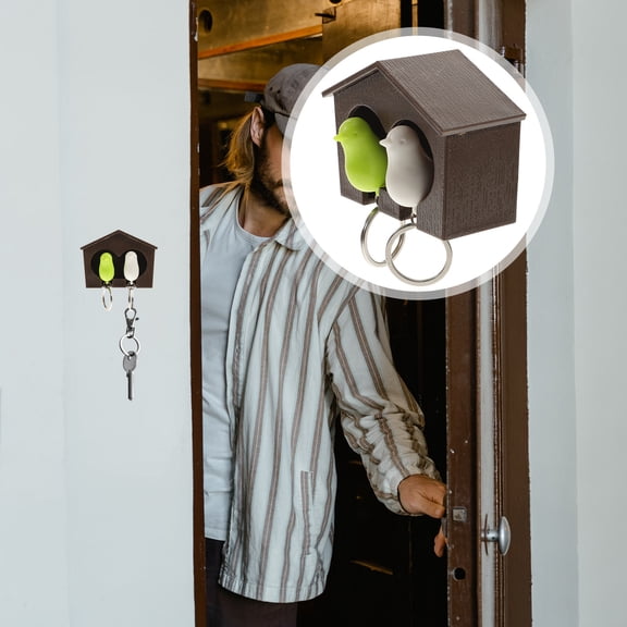 Topbathy Coffee Birdhouse Key Ring Pendant Holder for Wall Decor Ideal for Home Decoration Plastic Design