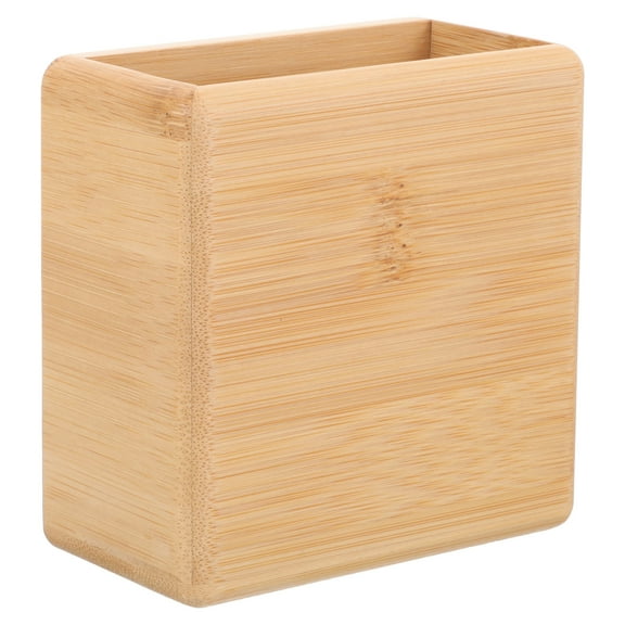 Topbathy Beige Bamboo Remote Control Holder Storage Box for Air Conditioner Controllers