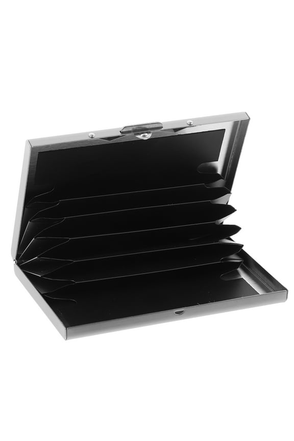 y Credit Wallet Holder Minimalist Metal Rfid Protection for Women 6 Pvc Slots Silver 1Set 9 4x2 7x0 5in