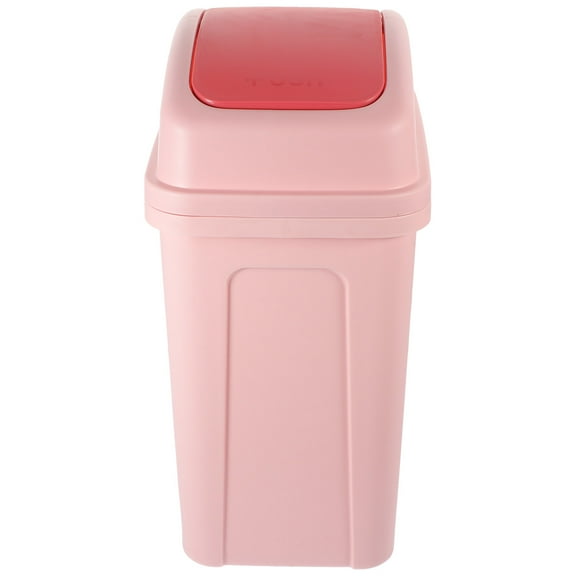 Topbathy Cute Trash Can Kitchen with Swing Lid Pink PP Plastic 1Set
