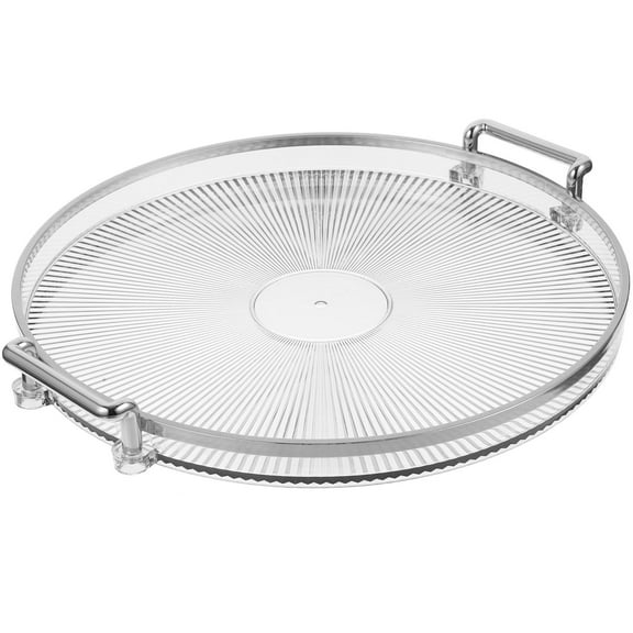 Topbathy Silver Serving Tray with Handle Snack and Jewelry Storage Plate for Home