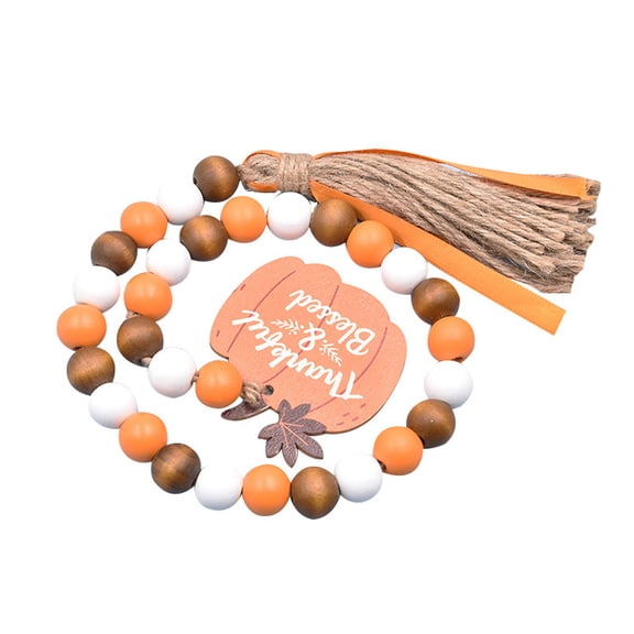 Topbathy Fall Decor Beads Garland for Home Decoration, Orange Autumn Leaves, 1 Set Seasonal