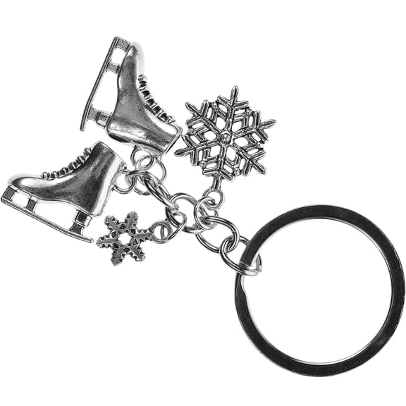 Topbathy Fashion Snowflake Key Chain Key Pendant Zinc Alloy Decorative Accessory 1 Set for New Year