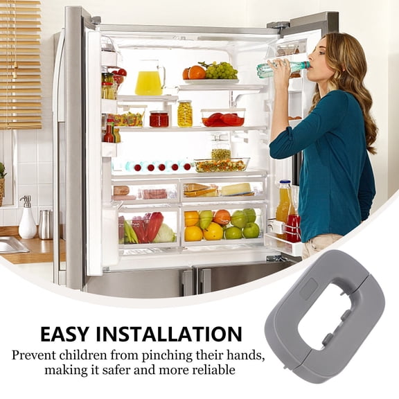 Topbathy Multifunctional Grey Refrigerator Lock Latch for Home Safety and Anti Pinch