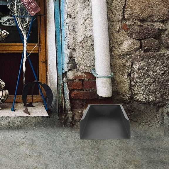 Topbathy Dark Grey Aluminum Alloy Gutter Downspout Splash Block with Dustpan Design for Efficient Rainwater Diverter