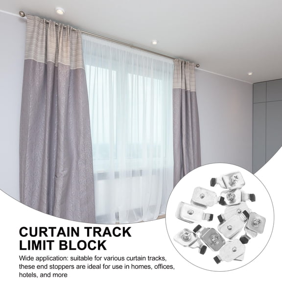 Topbathy 10pcs Small Curtain Track End Stops Silver Iron End Plug and Stopper for Residential Users