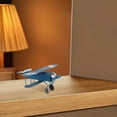 thumbnail image 1 of Topbathy Blue Retro Airplane Model Iron Aircraft Sculpture Home Desktop Ornament, 1 of 1