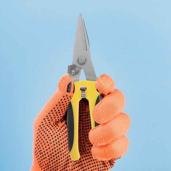 Topbathy 1Pc Metal Sheet Scissor Yellow High Carbon Steel Labor-Saving Hand Tool for Iron Cutting