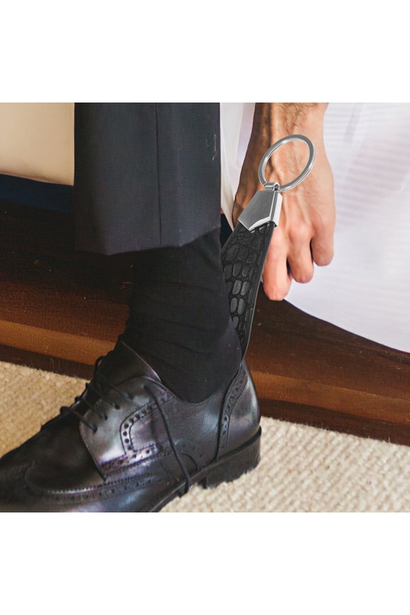 y Black Metal Keychain Shoehorn for Decorative Use Portable Shoe Lifter