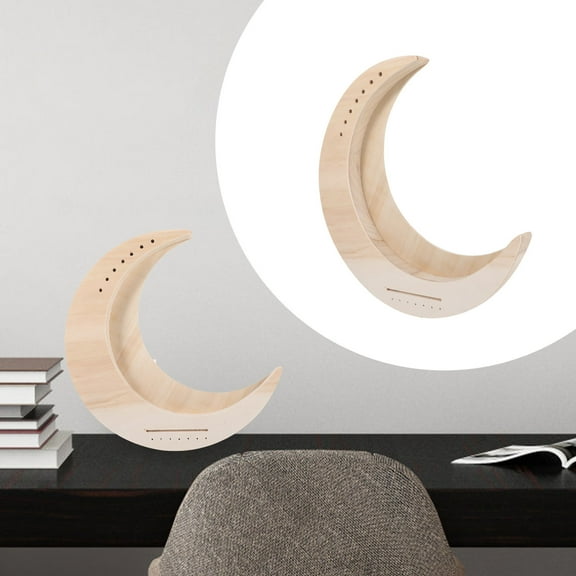 Topbathy Moon Shape Harp Instruments Beginners Wood Beige 1 Set Portable