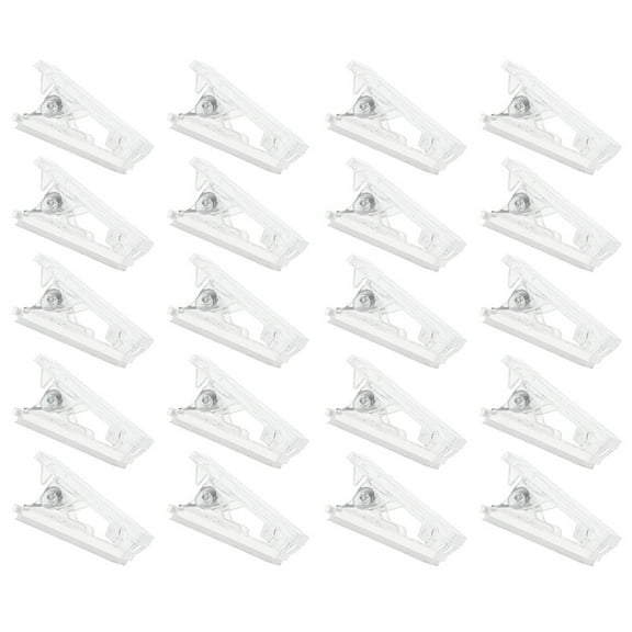 Topbathy 20Pcs Transparent Adhesive Clips for Wall Hanging Plastic Spring Clips for Photos Tapestries