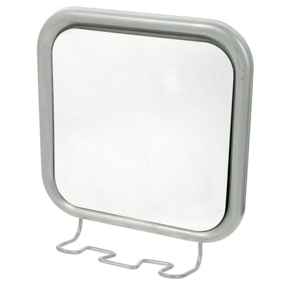Topbathy Fog Proof Shower Mirror with Suction Cup Hook Bathroom Stand Wall Mount Silver 1 Set
