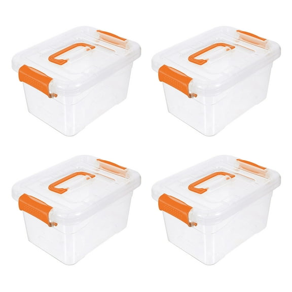 Topbathy Portable Storage Box with Handle Orange Abs Organization for Vehicle Storage Adults