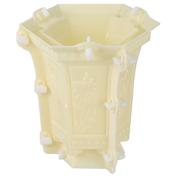 Topbathy Bonsai Pot Mold DIY Hexagonal White Plastic Mould for Gardening 1 Set