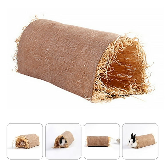 Topbathy Rabbit Nest Tunnel Bed for Rabbit Straw Natural 1Pcs
