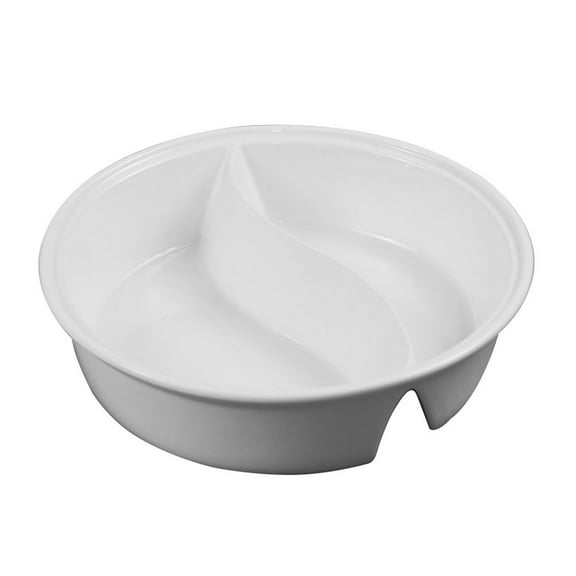 Topbathy Divided Soup Bowl Ceramic Food Bowl Suitable for Noodles and Salads White 1Set
