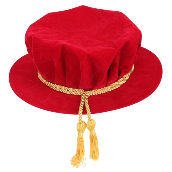 Graduating Promotion Hat Topbathy Red Velour Adult Doctoral Graduation Ceremony Hat Perfect for ...