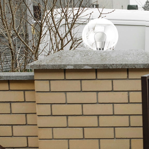 Topbathy Transparent Spherical Acrylic Lamp Shade for Outdoor Post Garden and Porch Lighting