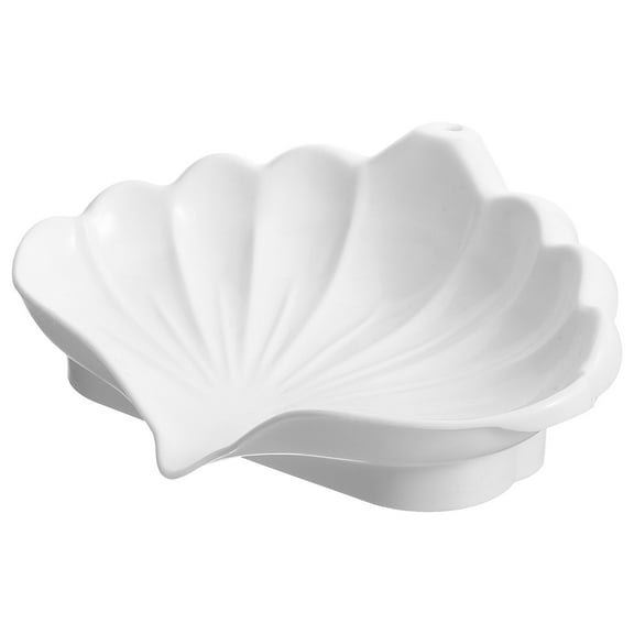 Topbathy White Bathroom Soap Dish Shell Shaped Holder for Soap and Bath Accessory Storage