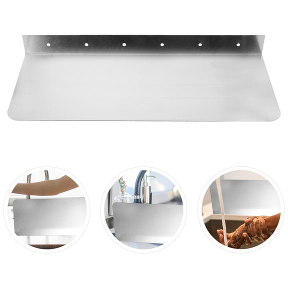 Topbathy 2Pcs Plated Silver Kitchen Sink Anti Splashing Guard Durable Adjustable Metal Splashing Proof Retaining Plates