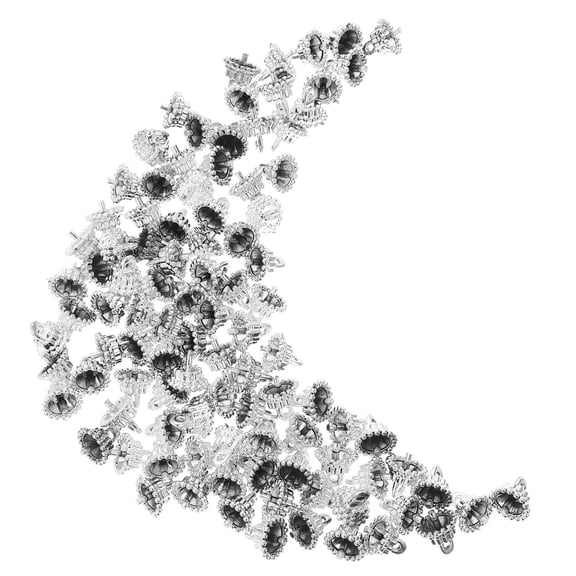 Topbathy 100pcs Ornament Caps Christmas Tree Decorations Silver Plastic Round Ornament Cap Versatile Decoration