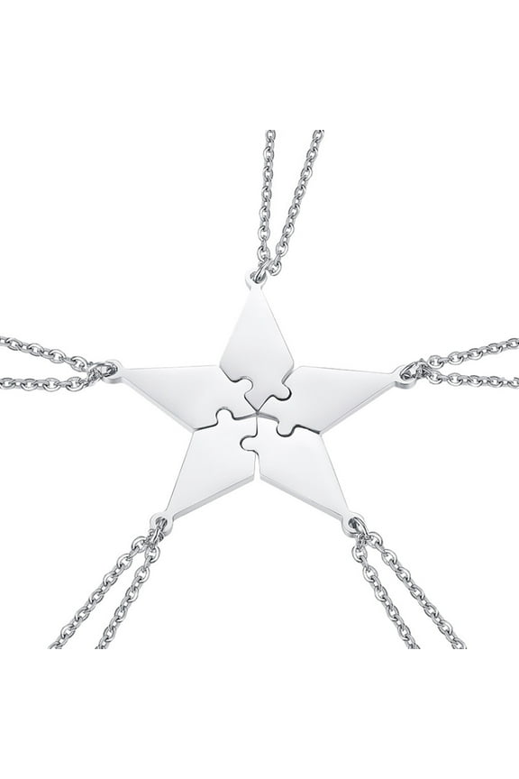 y 5Pcs Friends Necklaces Titanium Steel Fashion Necklace Symbol of Good Relationship for Everyday Wear