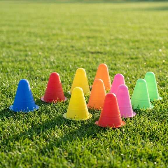 Topbathy Soccer Cones For Training Kids PE Equipment Stackable Design 12pcs