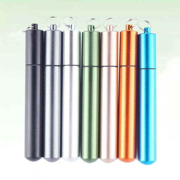 Topbathy Portable Stainless Steel Drinking Straw Assorted Colors Reusable for Cold and Hot Drinks with Brush